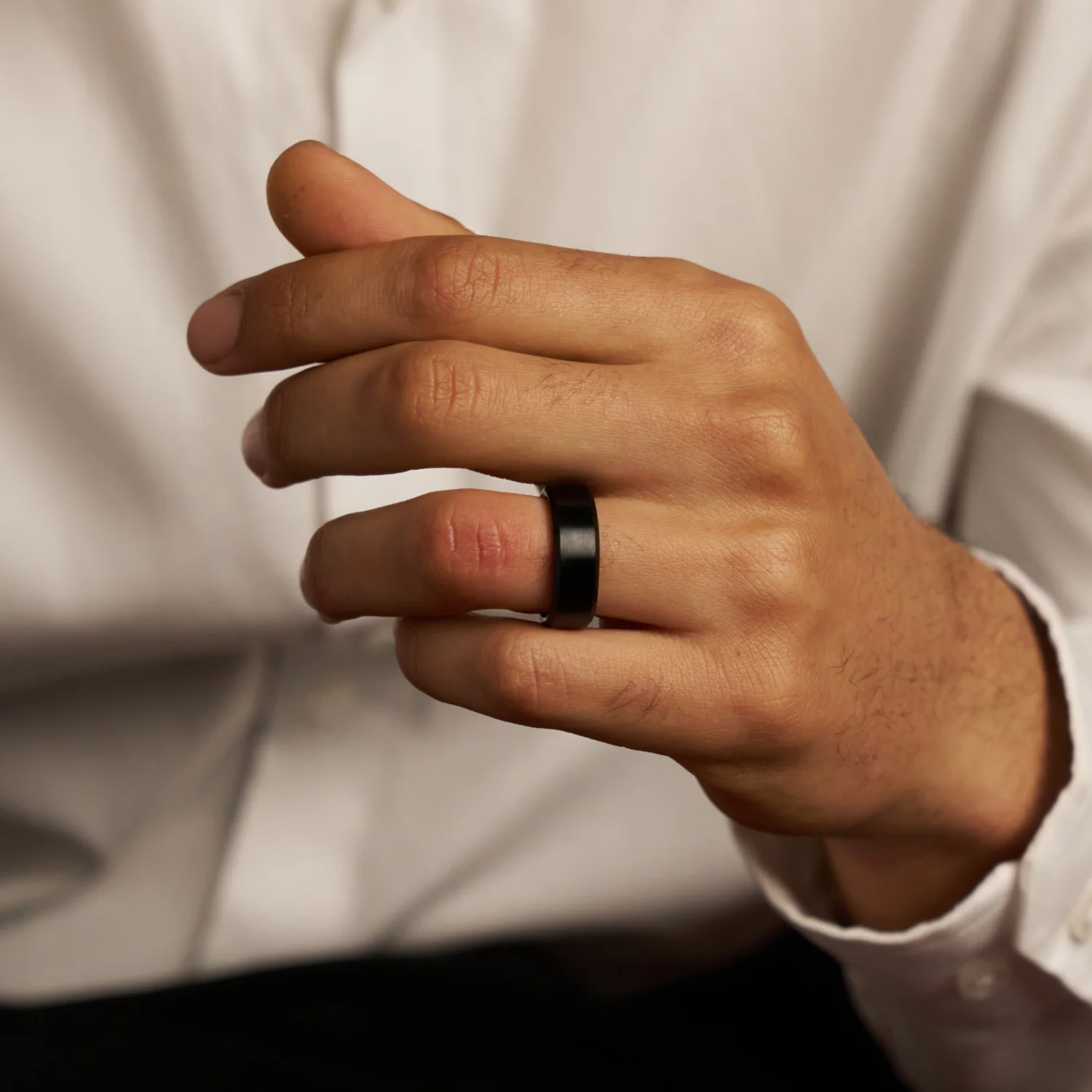 Bevelled Ring (Black) 8mm | Tungsten - Image 5