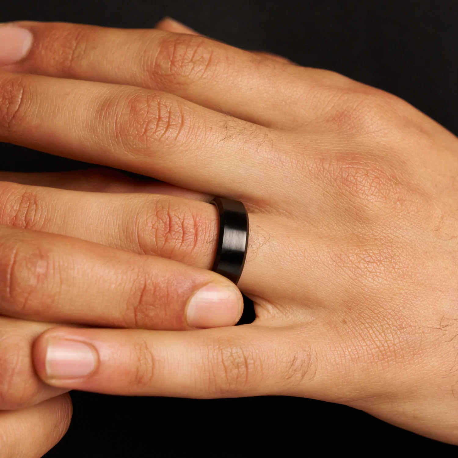 Bevelled Ring (Black) 8mm | Tungsten - Image 7