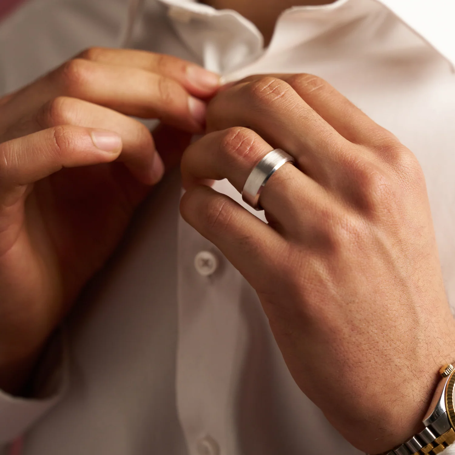 Bevelled Ring (Silver) 8mm | Tungsten - Image 4