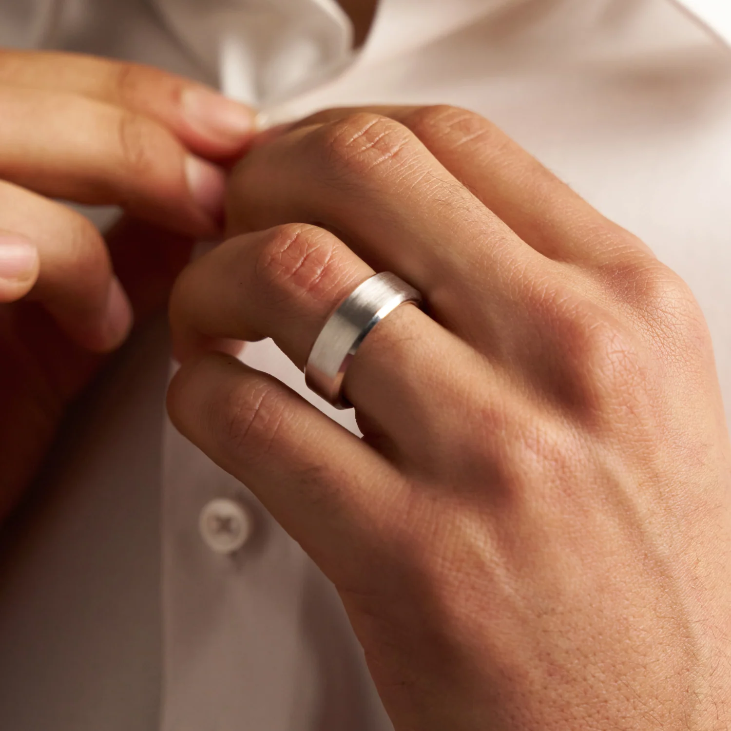 Bevelled Ring (Silver) 8mm | Tungsten - Image 5
