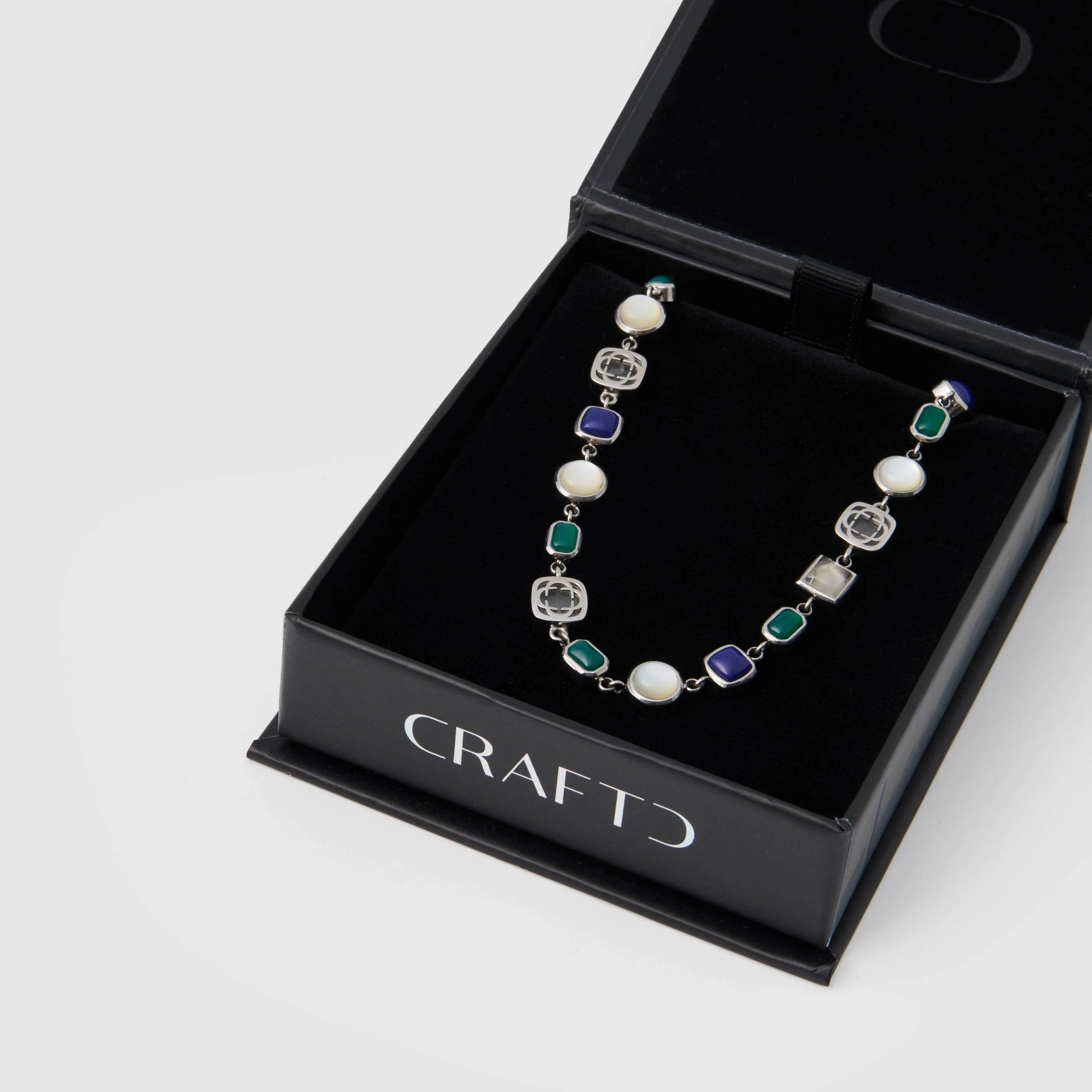 Blue Crystal Gemstone Bracelet (Silver) - Image 7