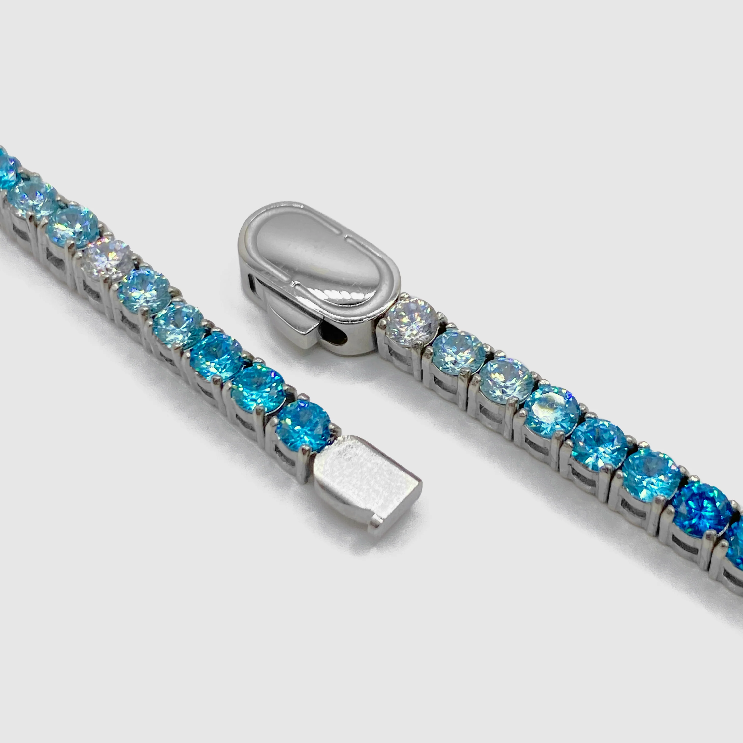 Blue Tennis Bracelet (Silver) 3mm - Image 4