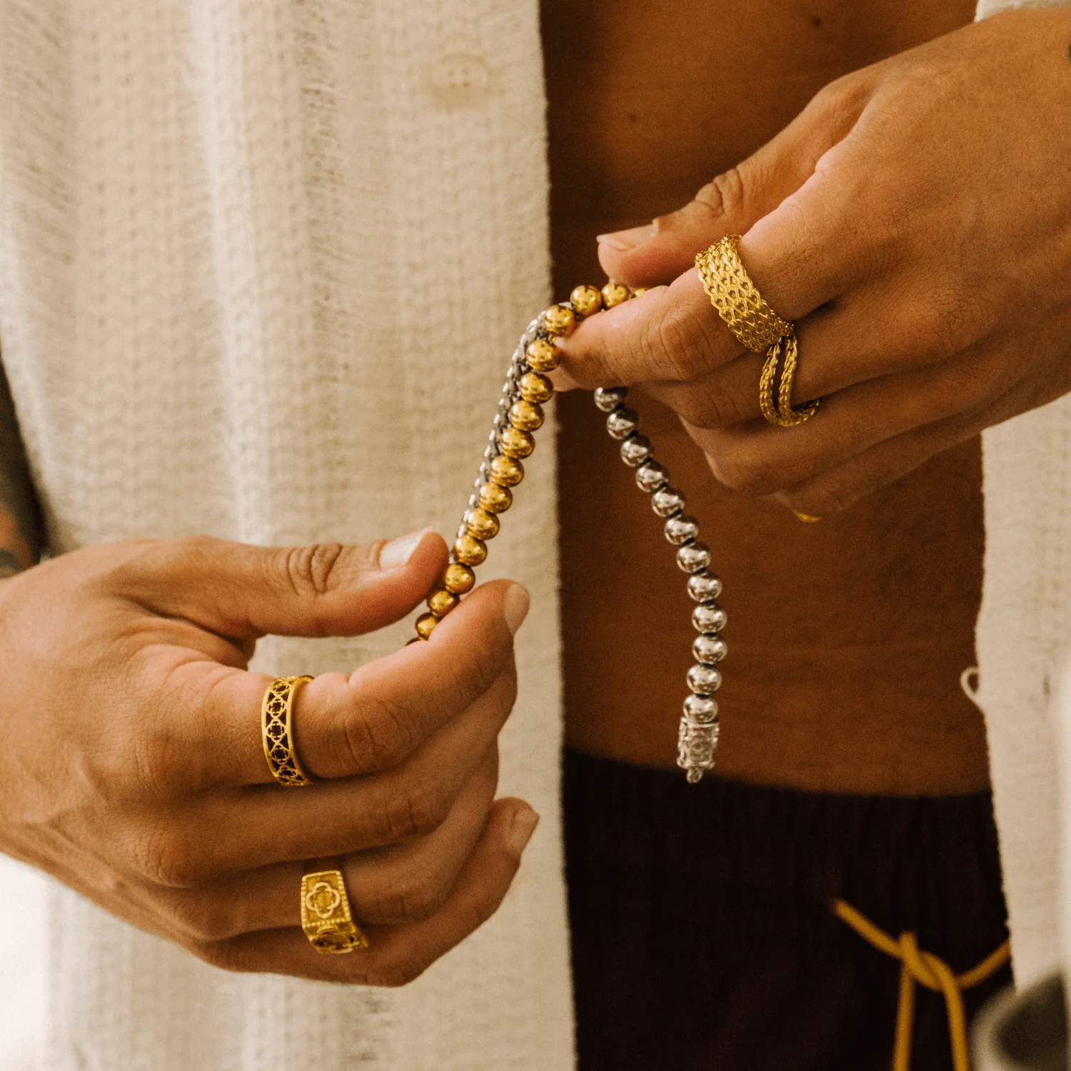 Chrome Ball Bracelet (Gold) - Image 6