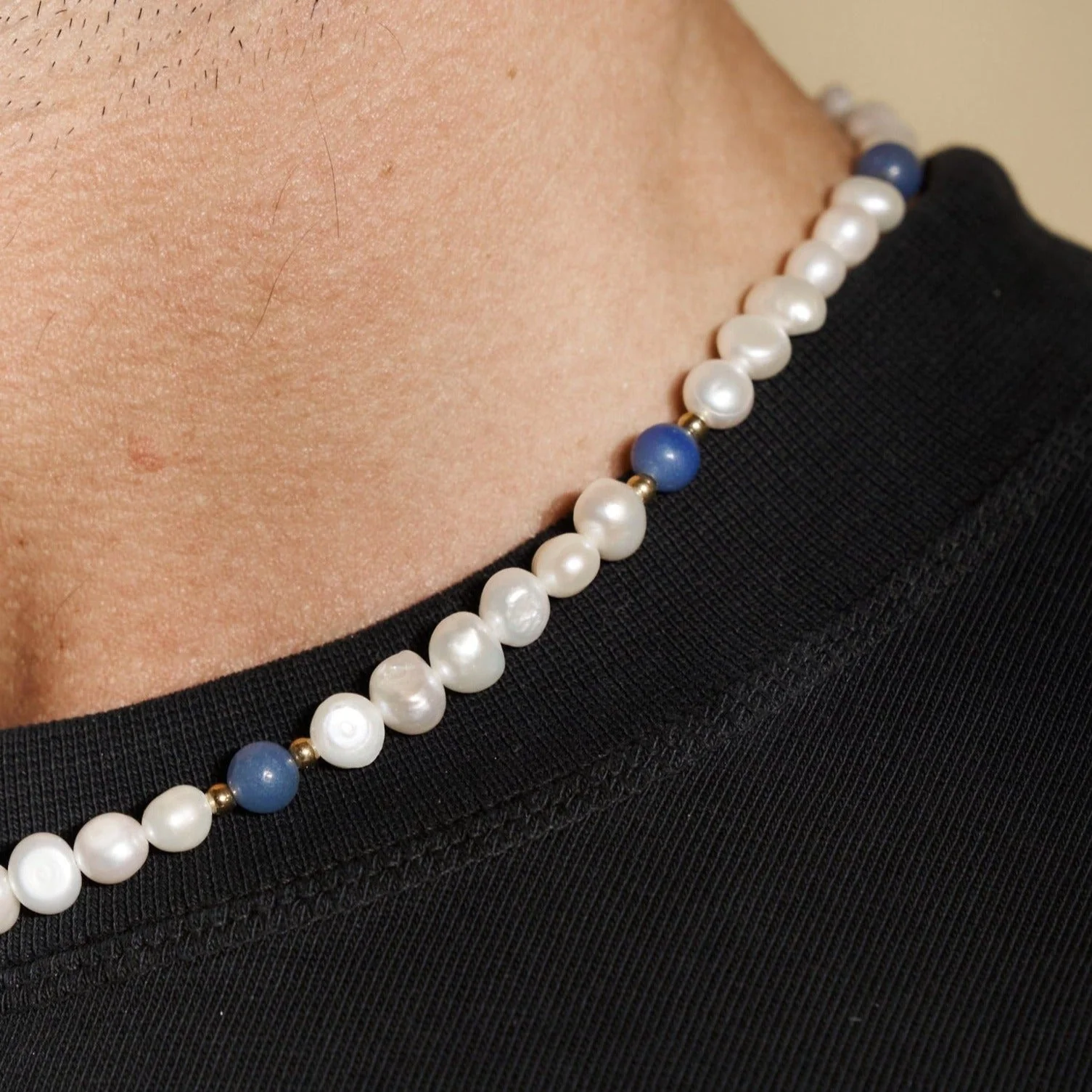Cobalt Blue - Real Pearl Necklace - Image 3