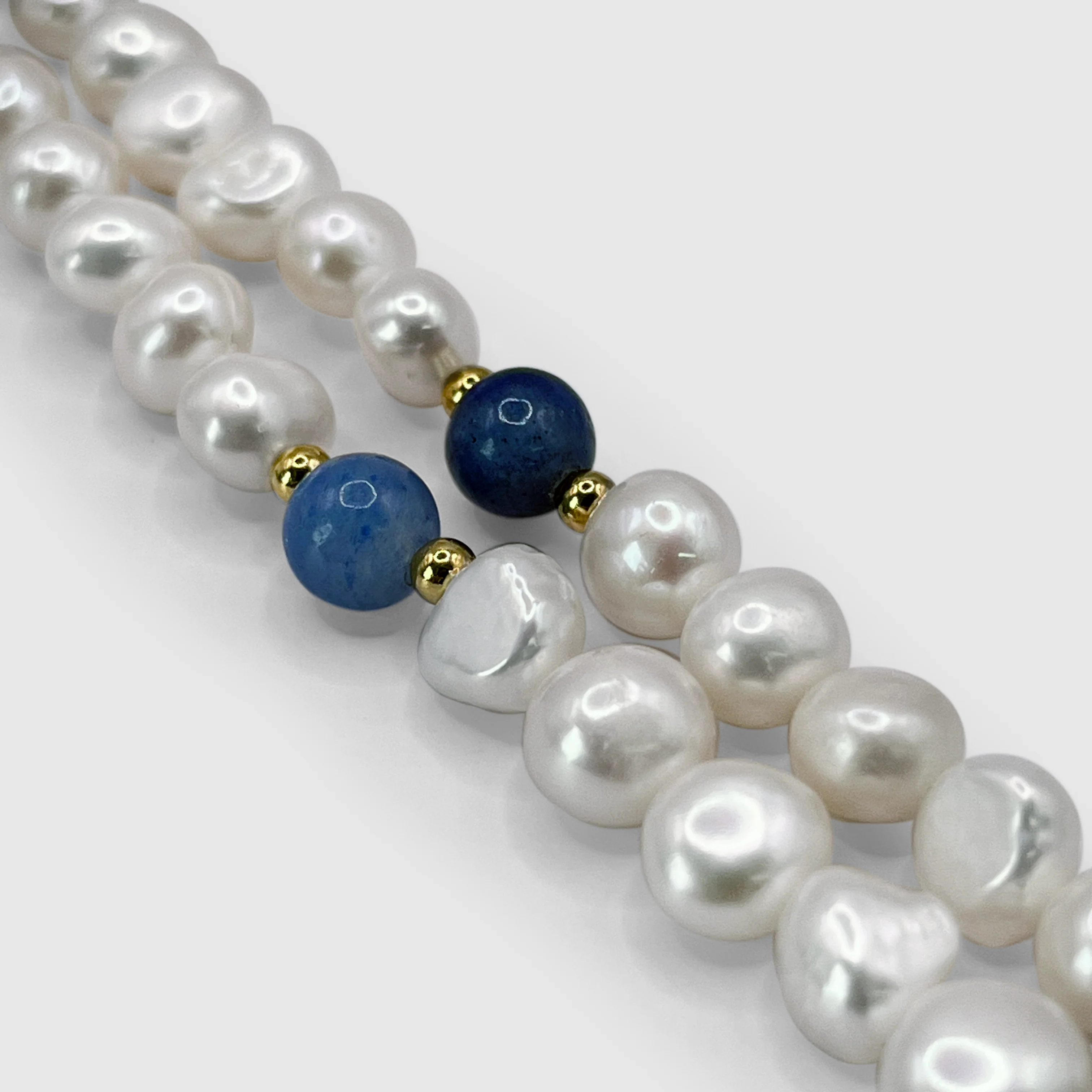 Cobalt Blue - Real Pearl Necklace - Image 4