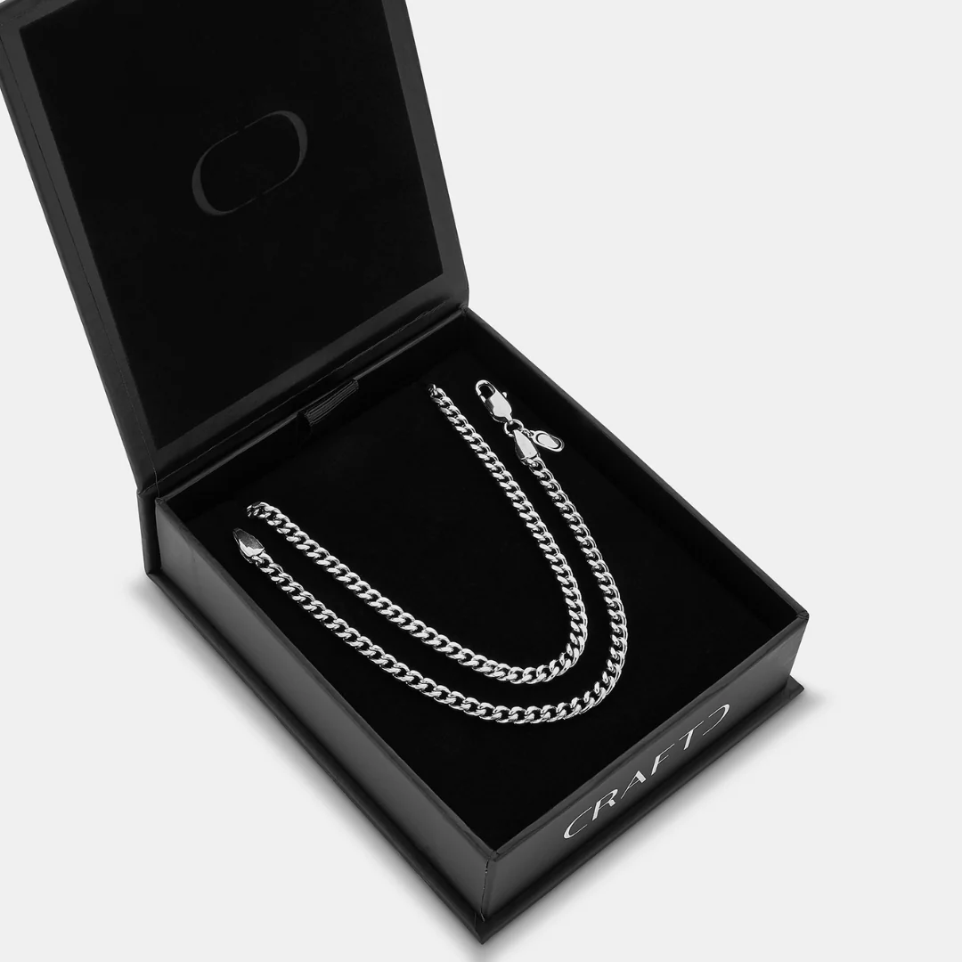 Cuban 4mm Gift Set (Silver)