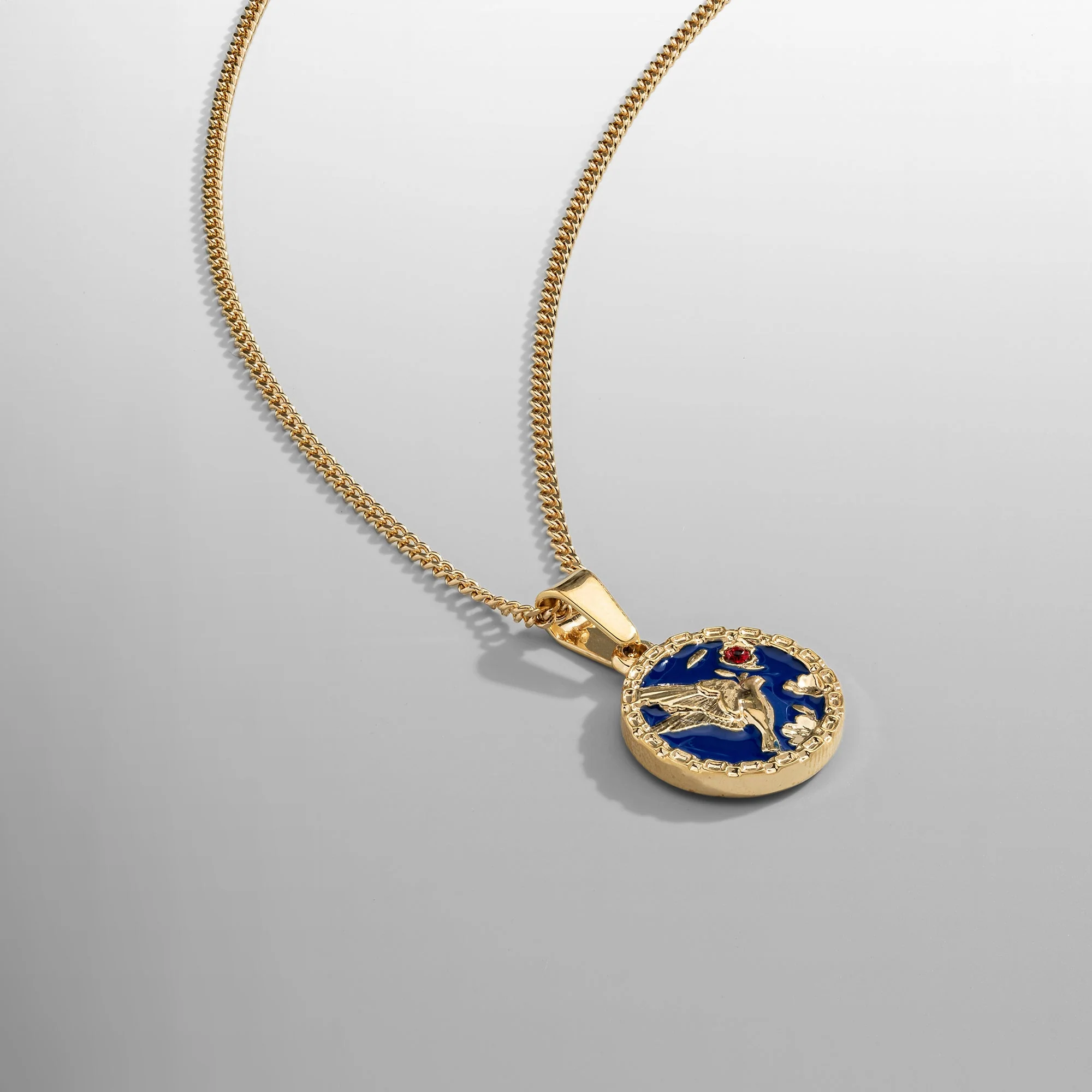 Enamel Swallow Pendant (Gold) - Image 7