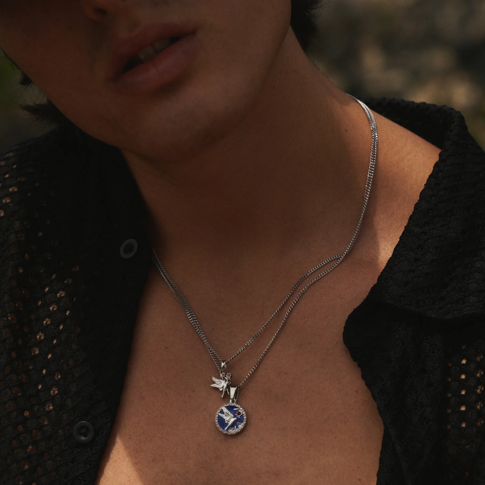 Enamel Swallow Pendant (Silver) - Image 7