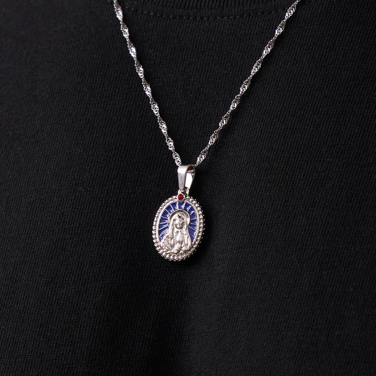 Enamel Virgin Mary (Silver) - Image 5