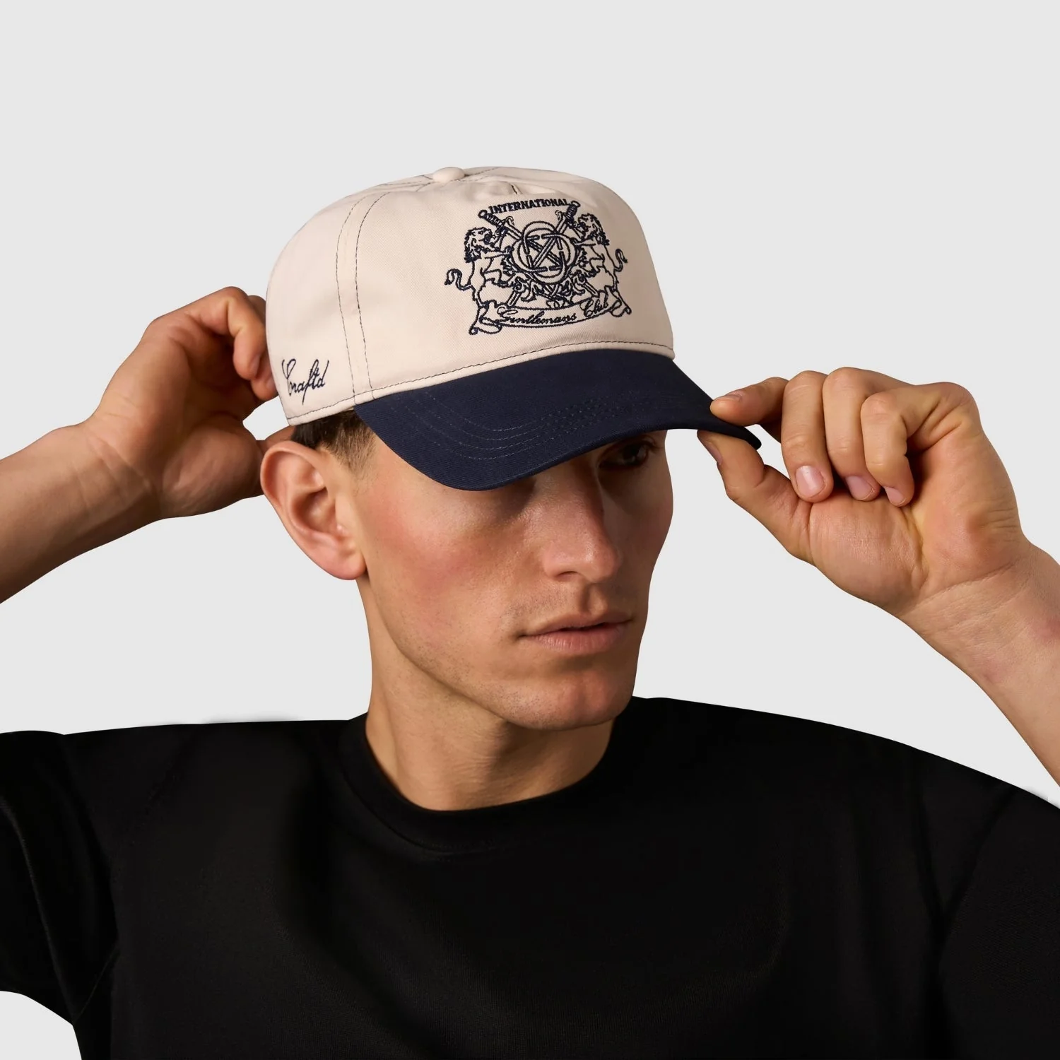 Gentlemen's Club Cap (Cream/Navy) - Image 8