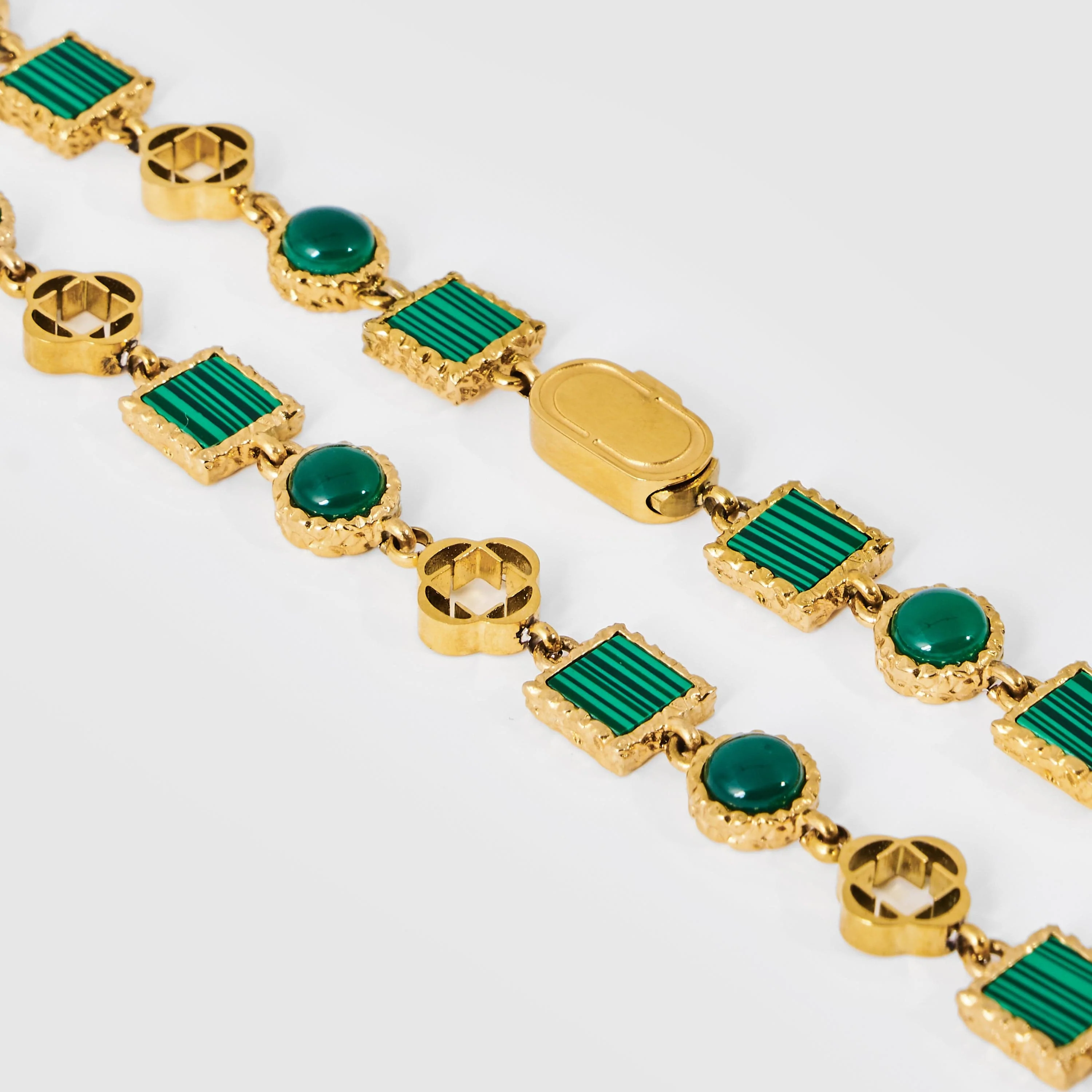 Green Quartz Gemstone Necklace (Gold) - Image 7