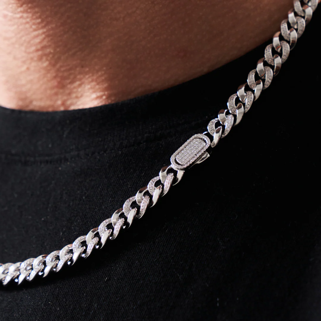 Half Iced Cuban (Silver) 8mm - Image 6
