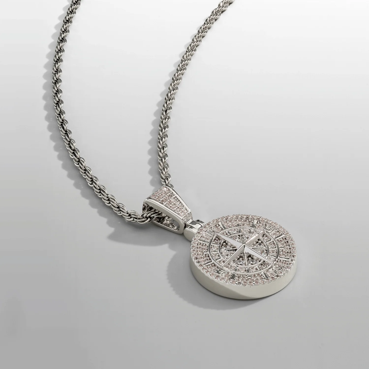 Iced Compass Pendant (Silver) - Image 8