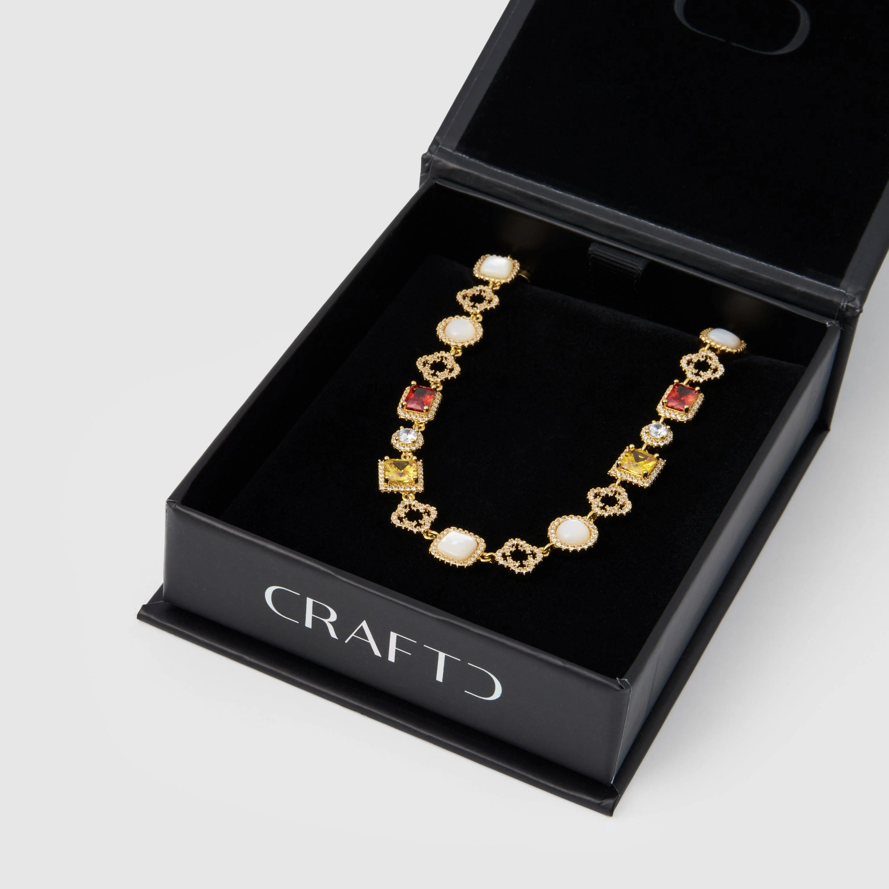 Iced Gemstone Necklace (Gold) - Image 5