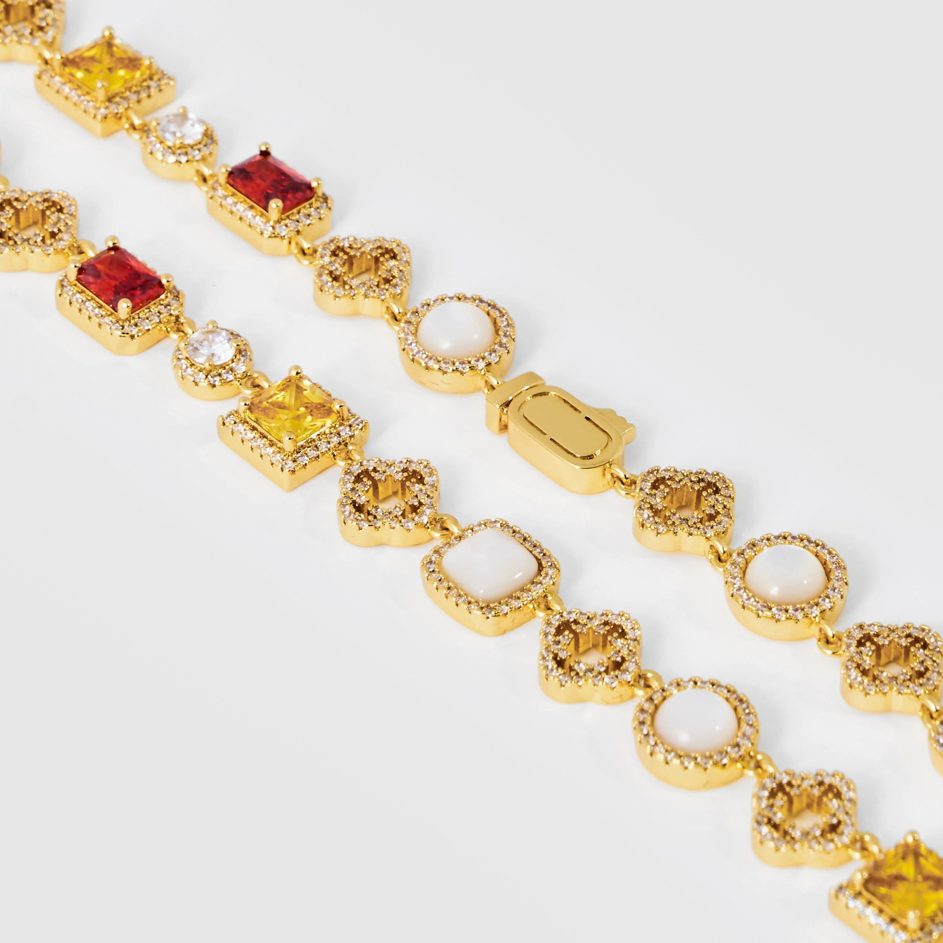 Iced Gemstone Necklace (Gold) - Image 6