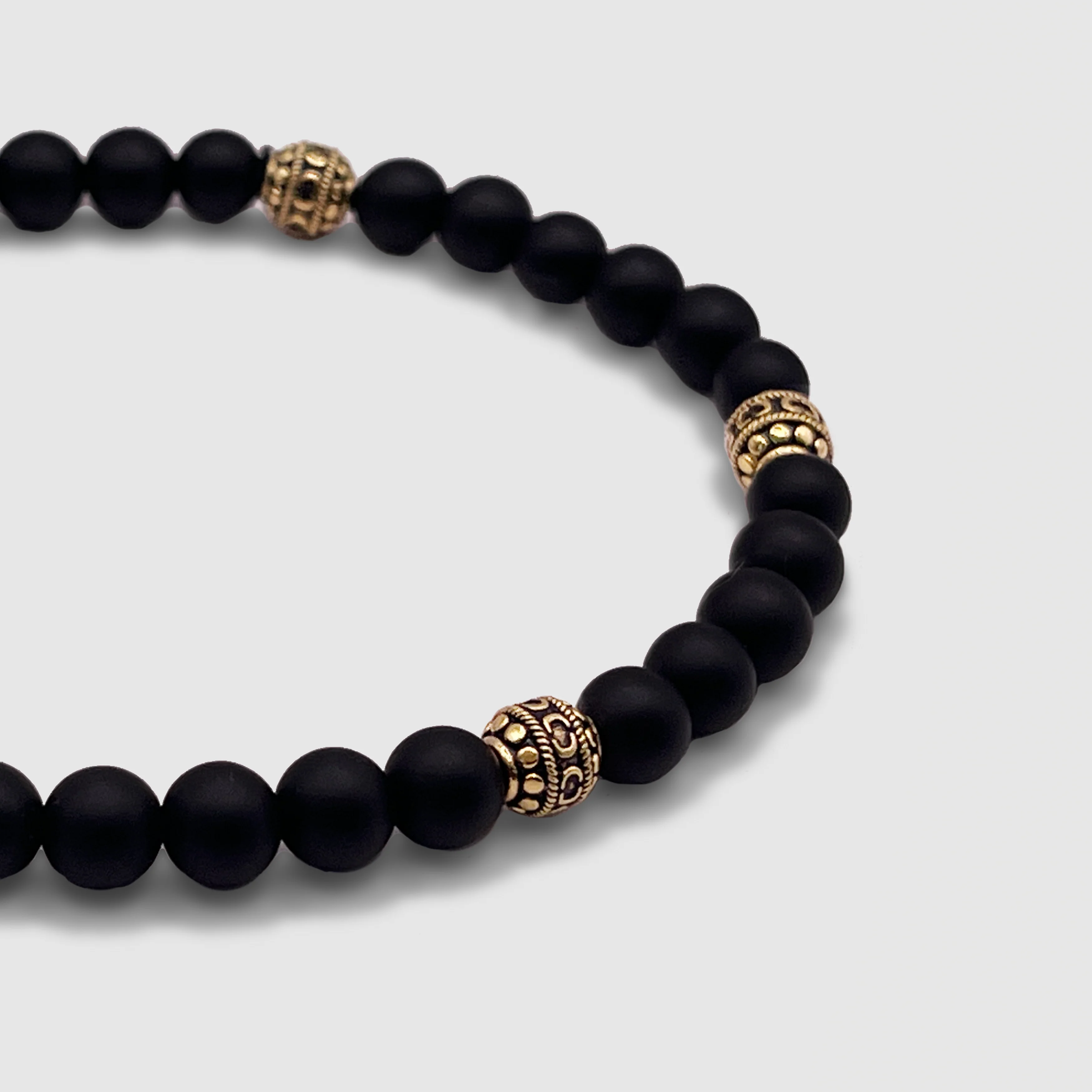 Matte Onyx Stone Bracelet (Gold) - Image 4