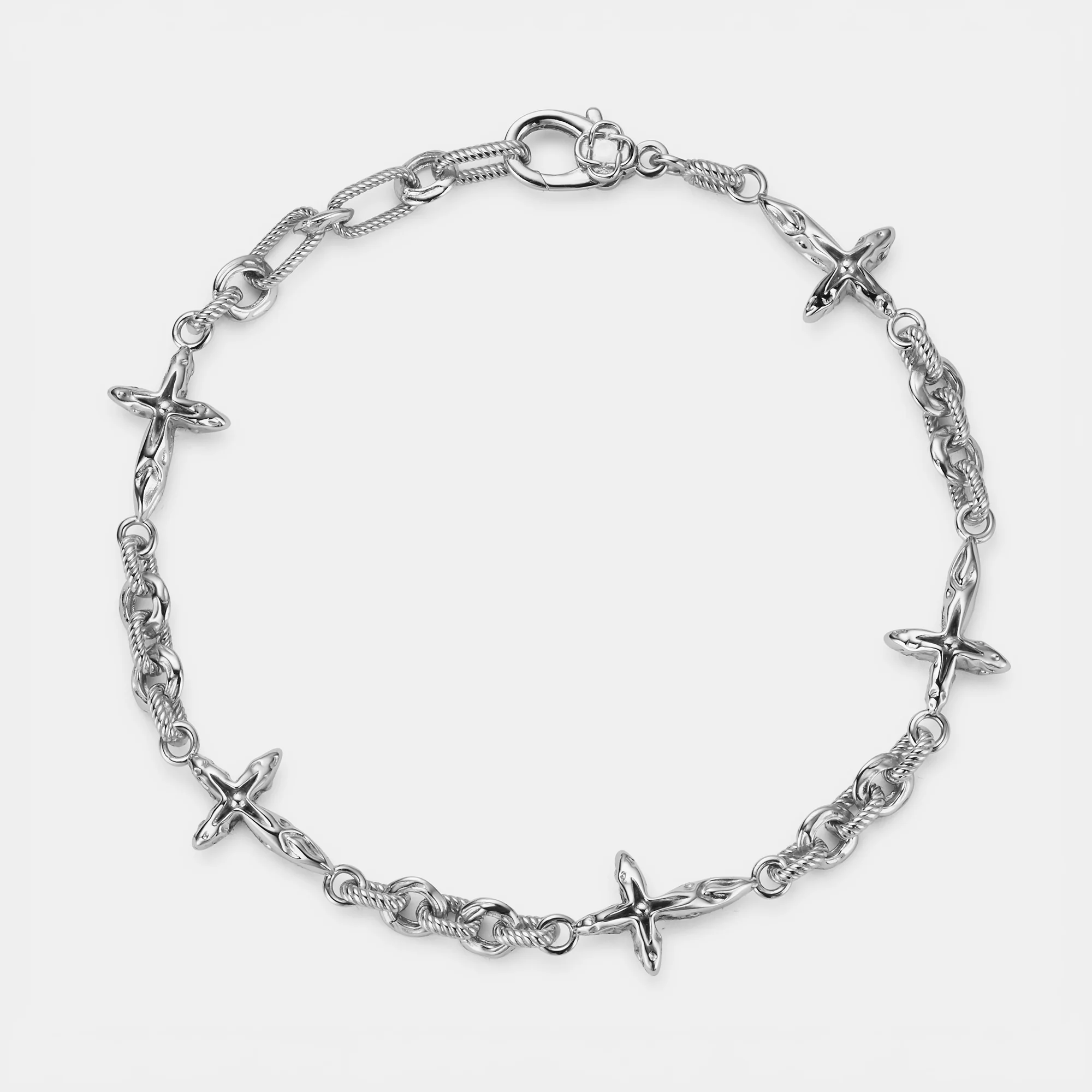 Melted Cross Bracelet | Sterling Silver