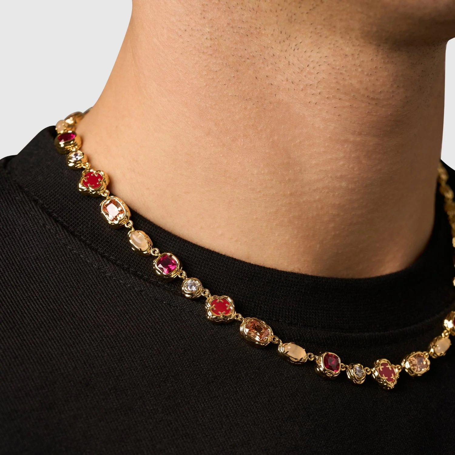 Melted Ruby Gemstone Necklace (Gold) - Image 7