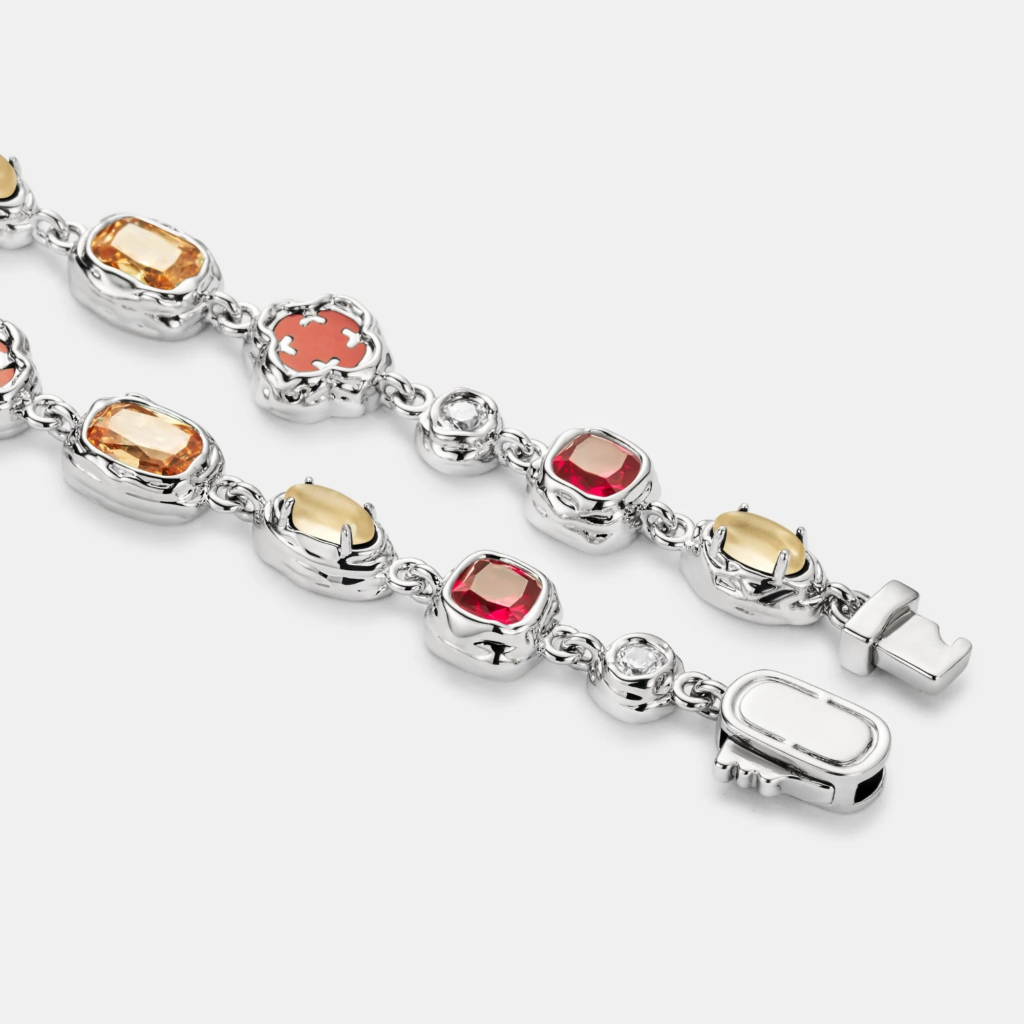 Melted Ruby Gemstone Necklace (Silver) - Image 4