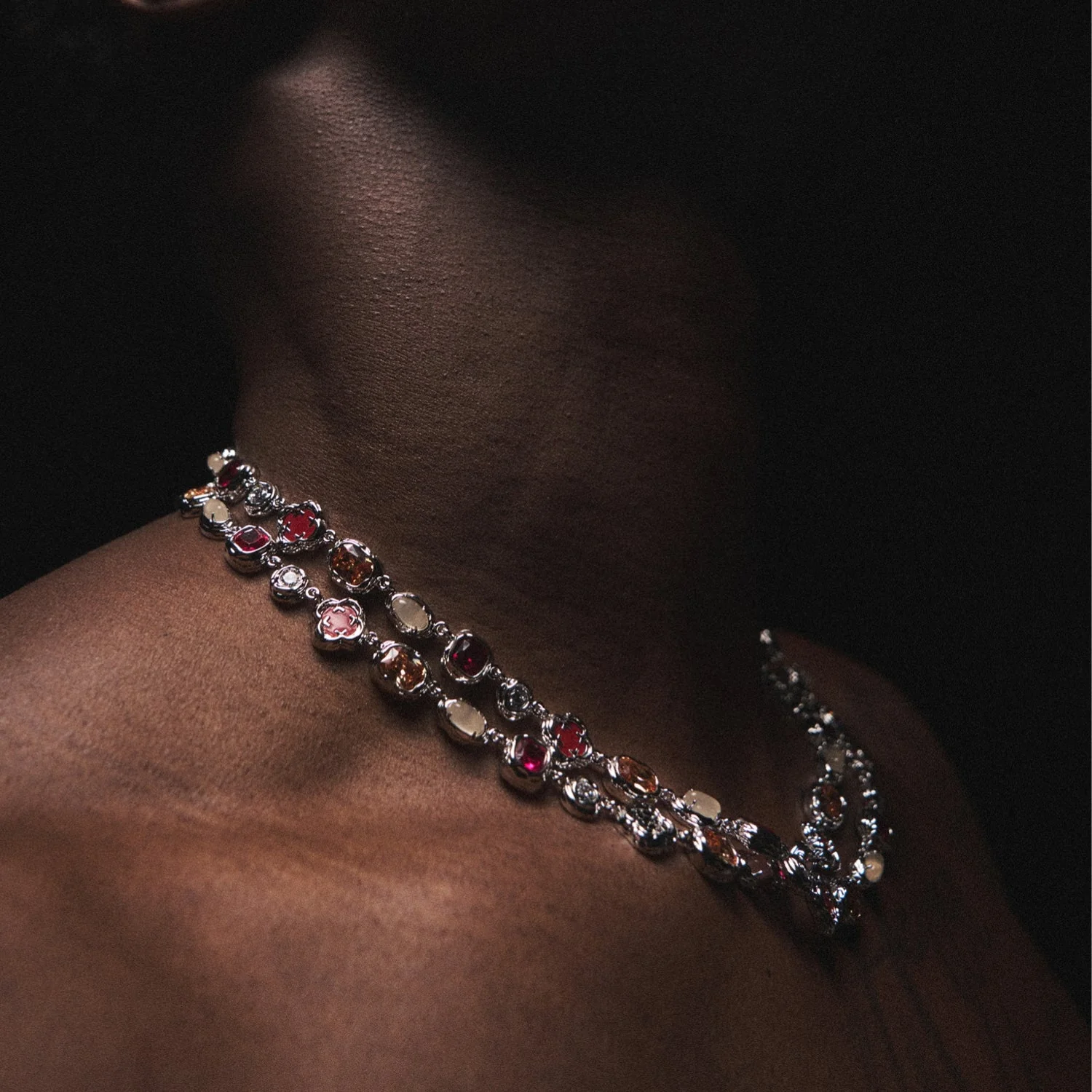 Melted Ruby Gemstone Necklace (Silver) - Image 6
