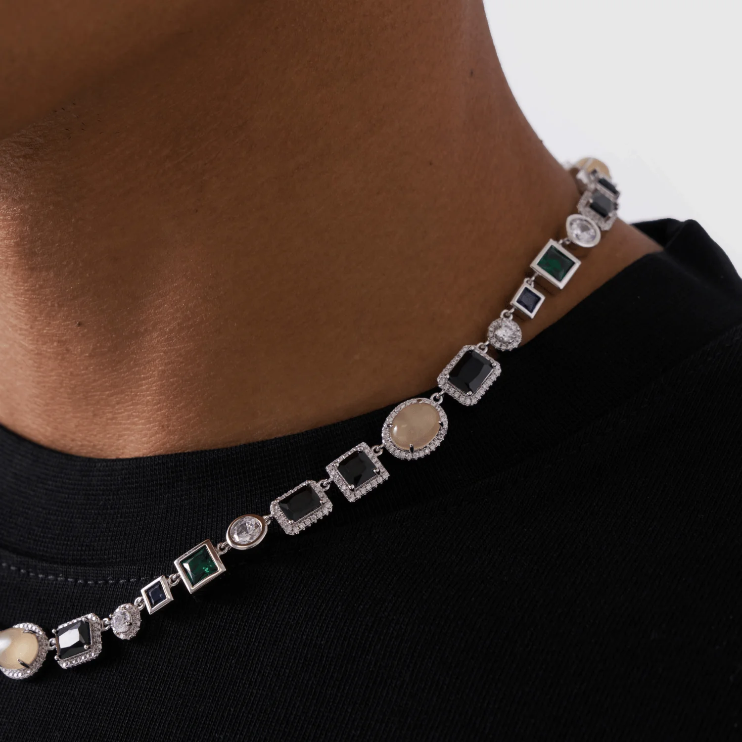 Onyx Gemstone Necklace (Silver) - Image 5