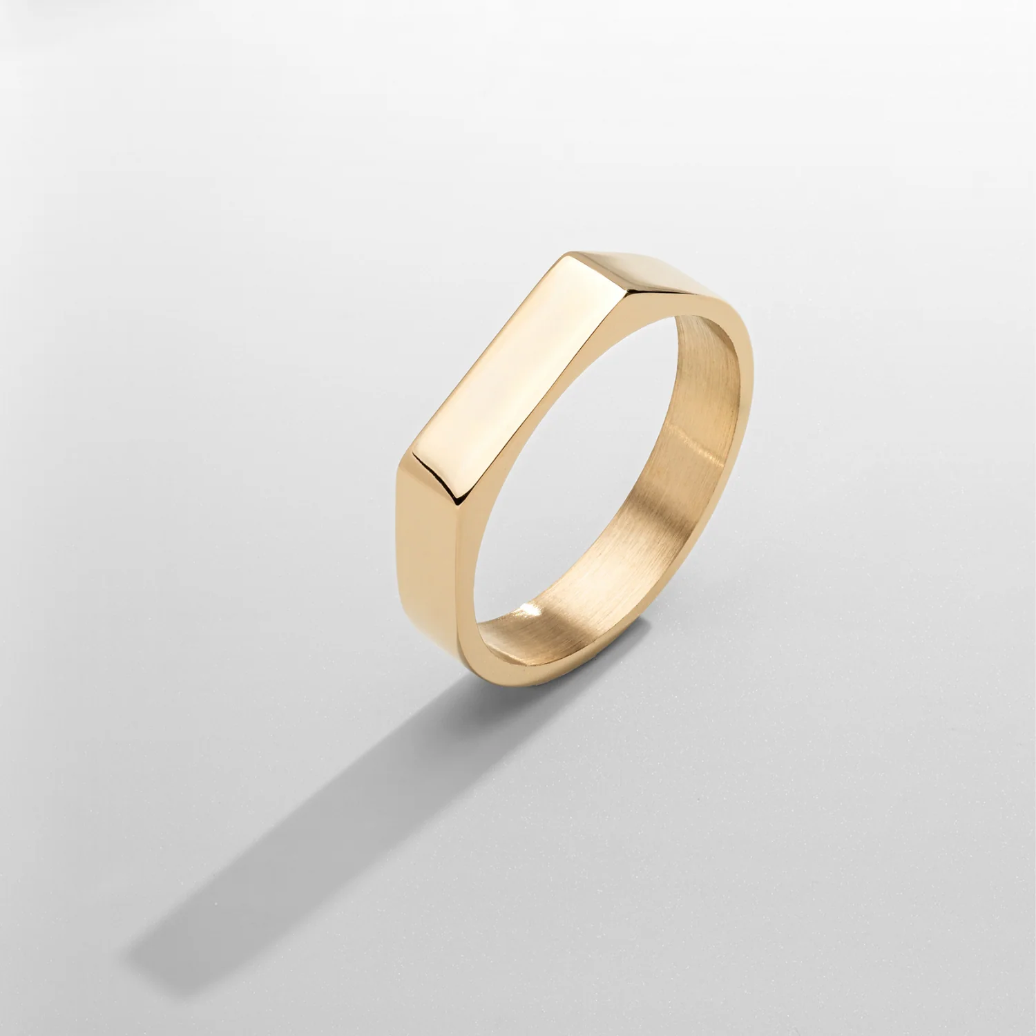 Rectangle Signet Ring (Gold) - Image 4