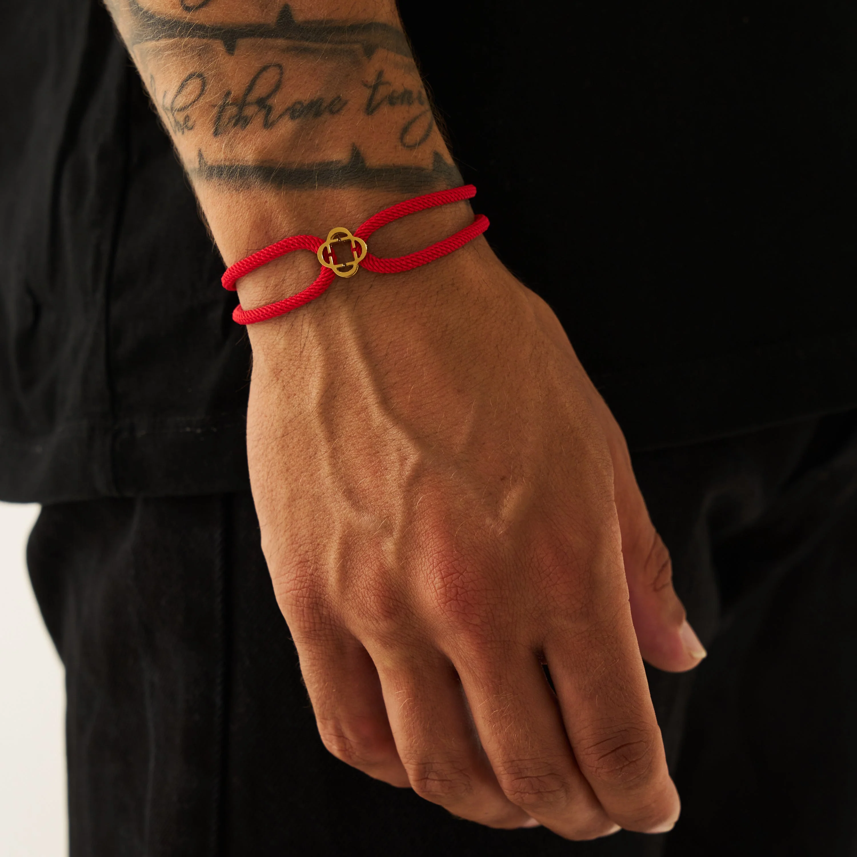 Red Cord Bracelet (Gold) - Image 2