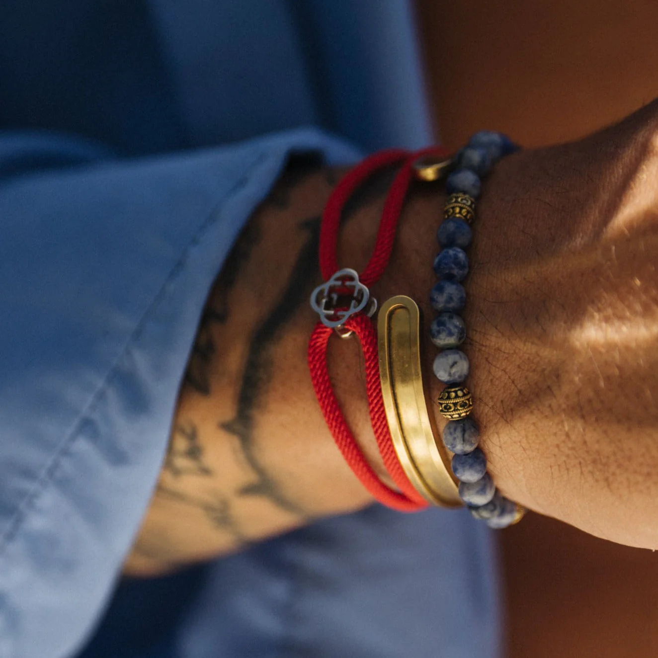 Red Cord Bracelet (Silver) - Image 2