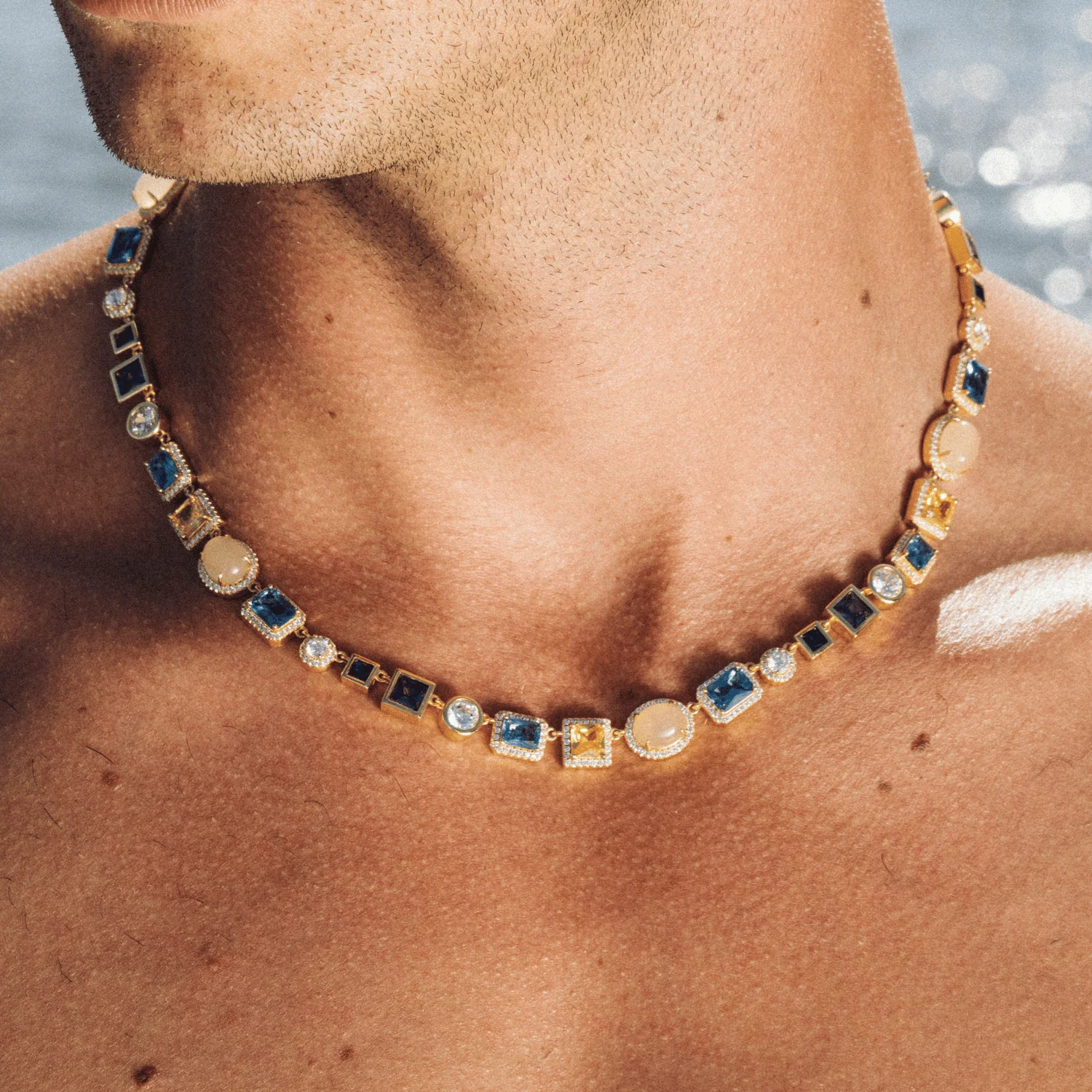 Sapphire Gemstone Necklace (Gold) - Image 6