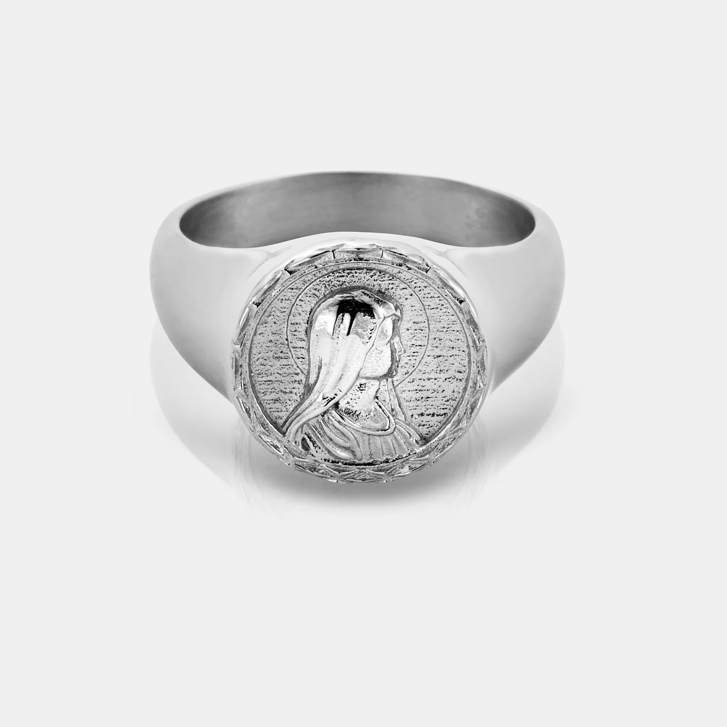 Virgin Mary Signet Ring (Silver) - Image 2