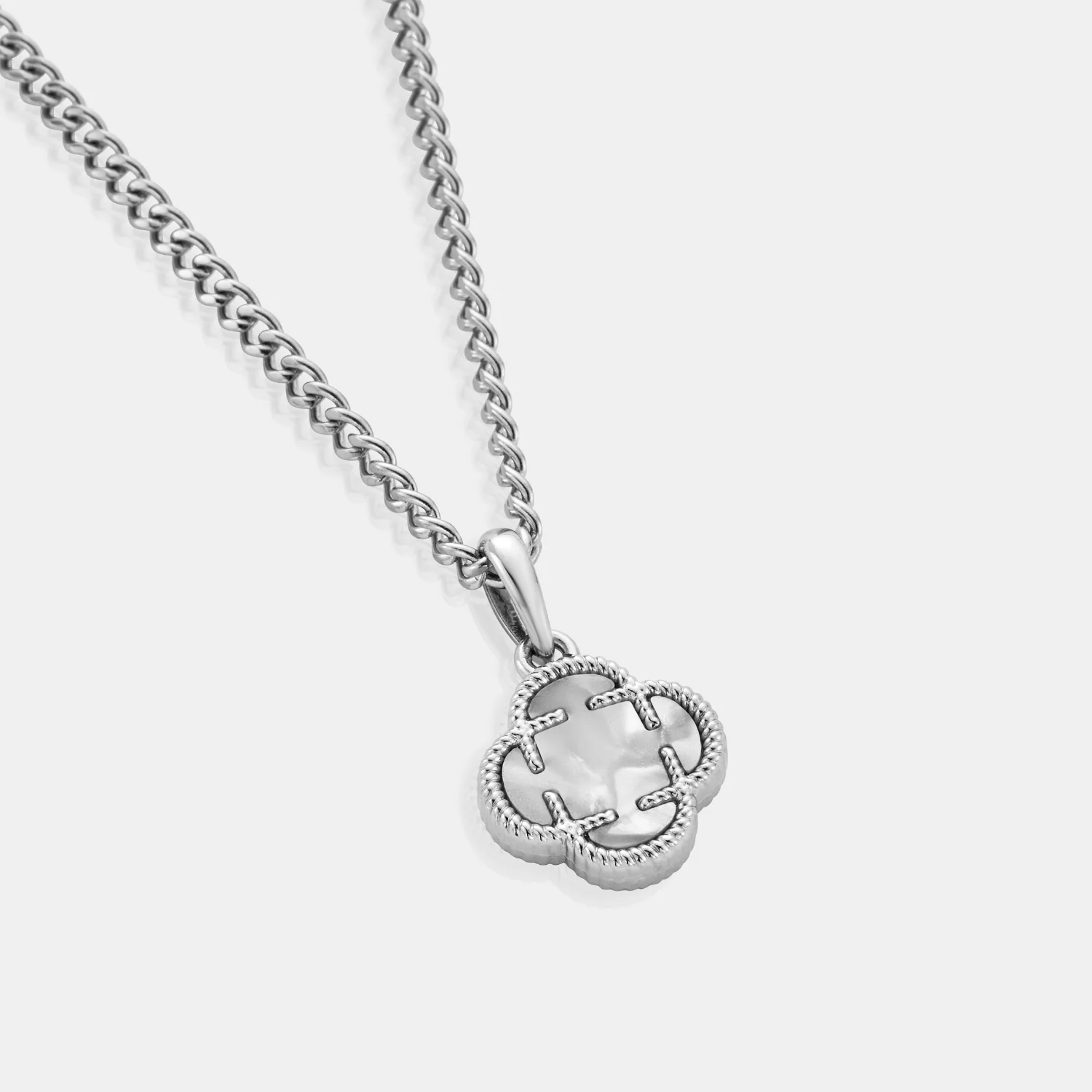 White Clover Stone Pendant (Silver) - Image 4