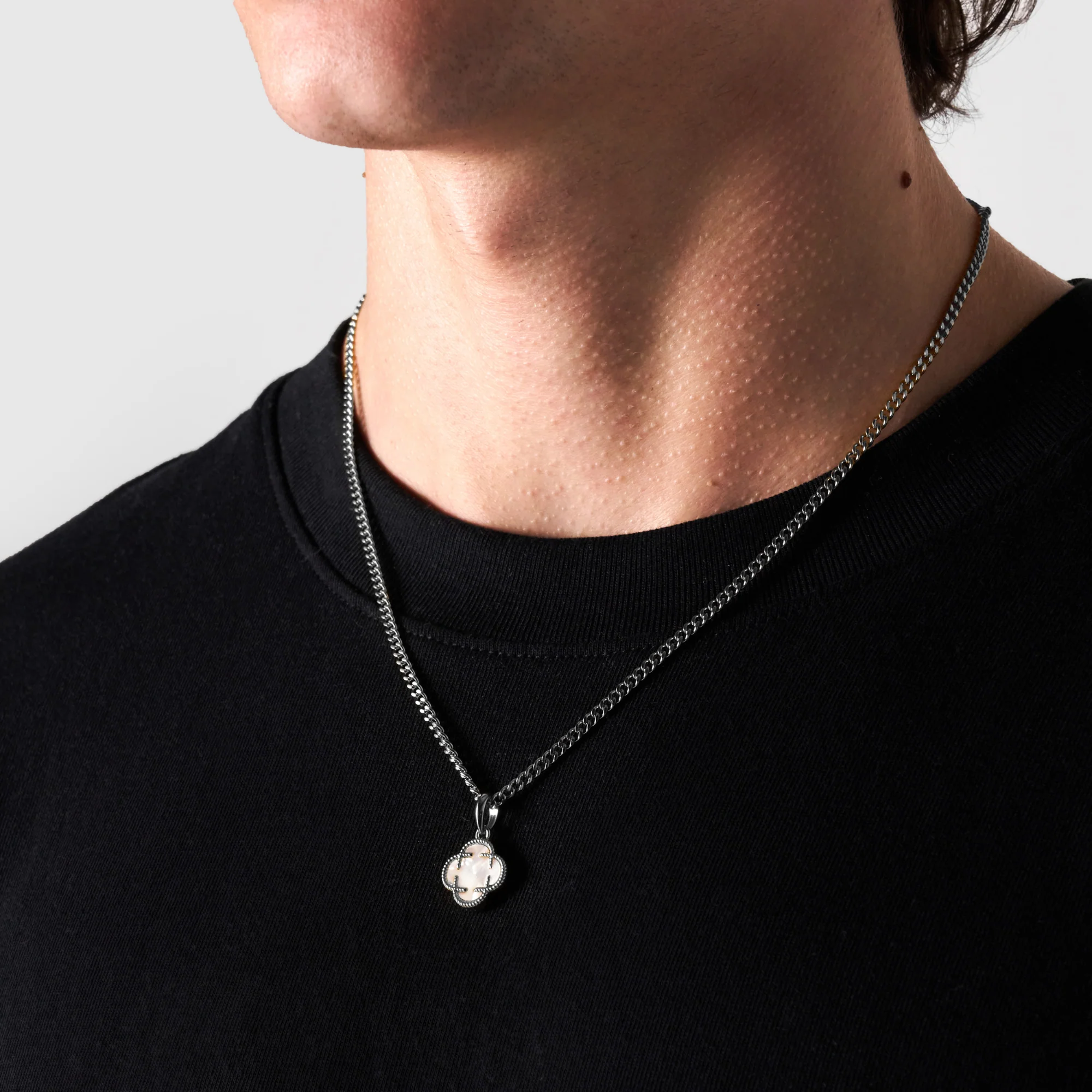 White Clover Stone Pendant (Silver) - Image 5
