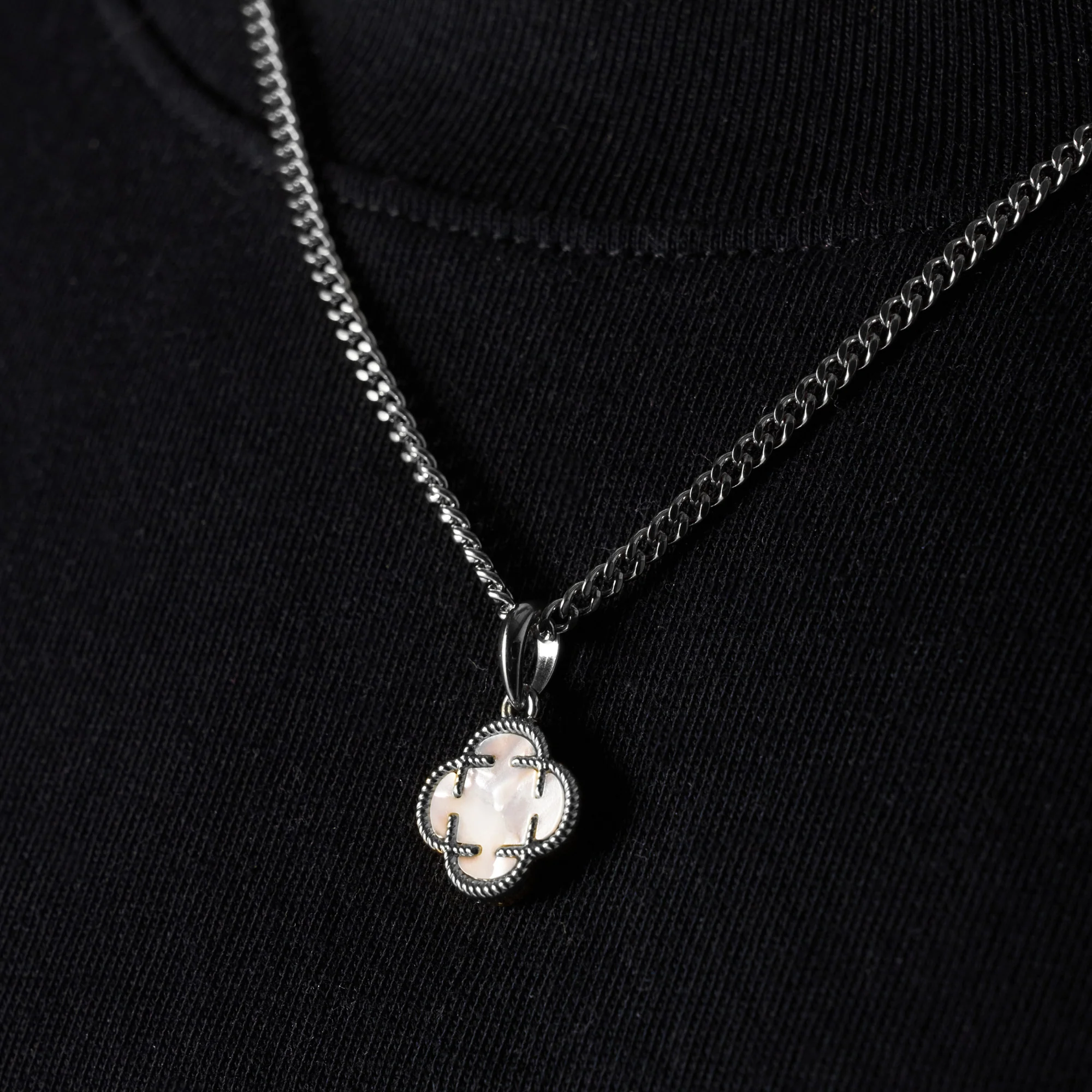 White Clover Stone Pendant (Silver) - Image 6