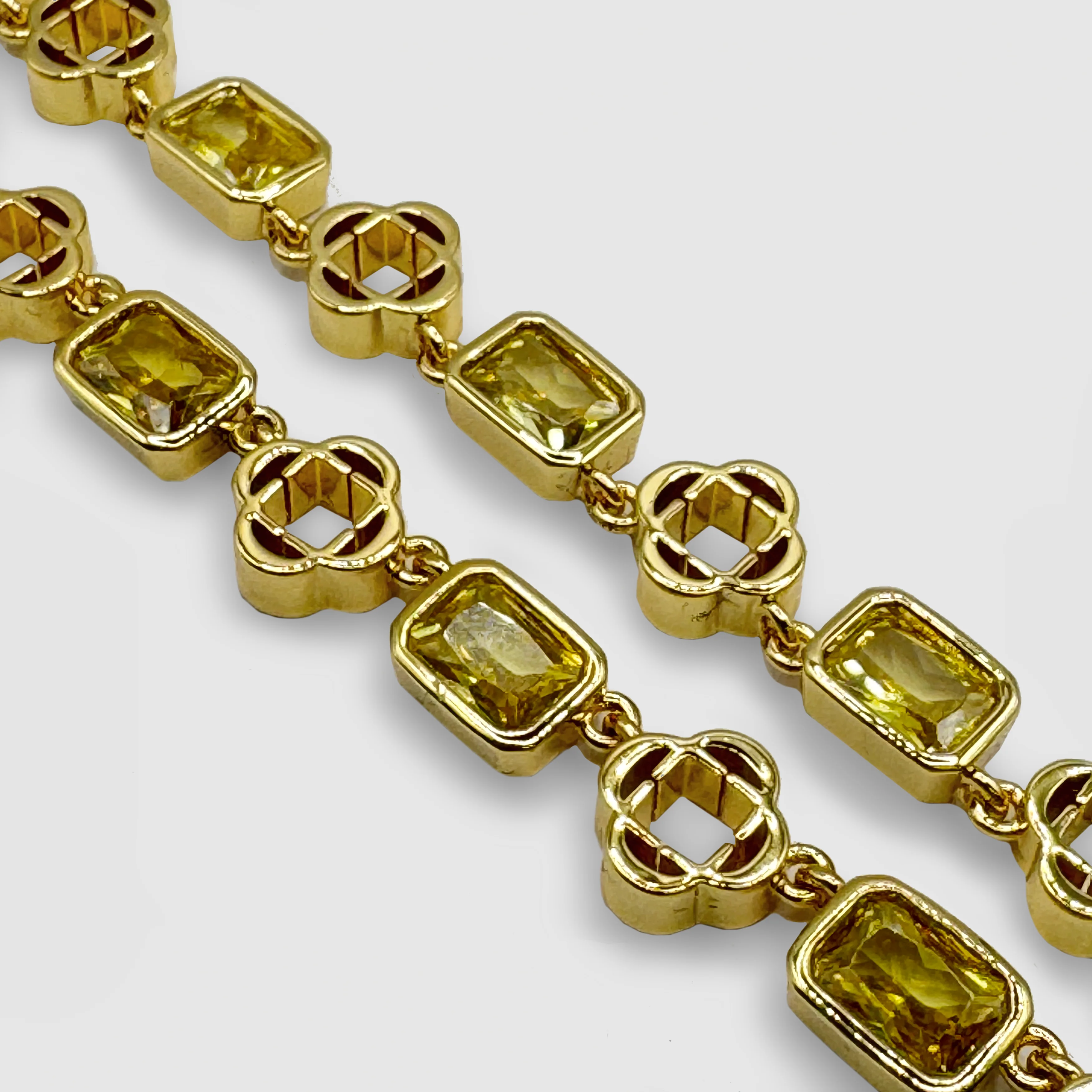 Yellow Gemstone Clover Necklace (Gold) - Image 6